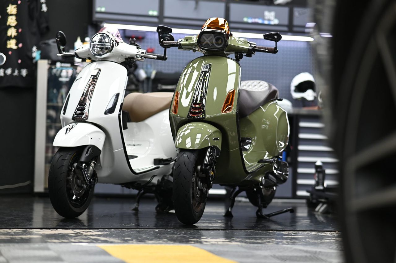 Vespa 機車美容(2024.12)完工與細節實拍 第 4 張(共 4 張)——捷匠淡水旗艦店施工實錄