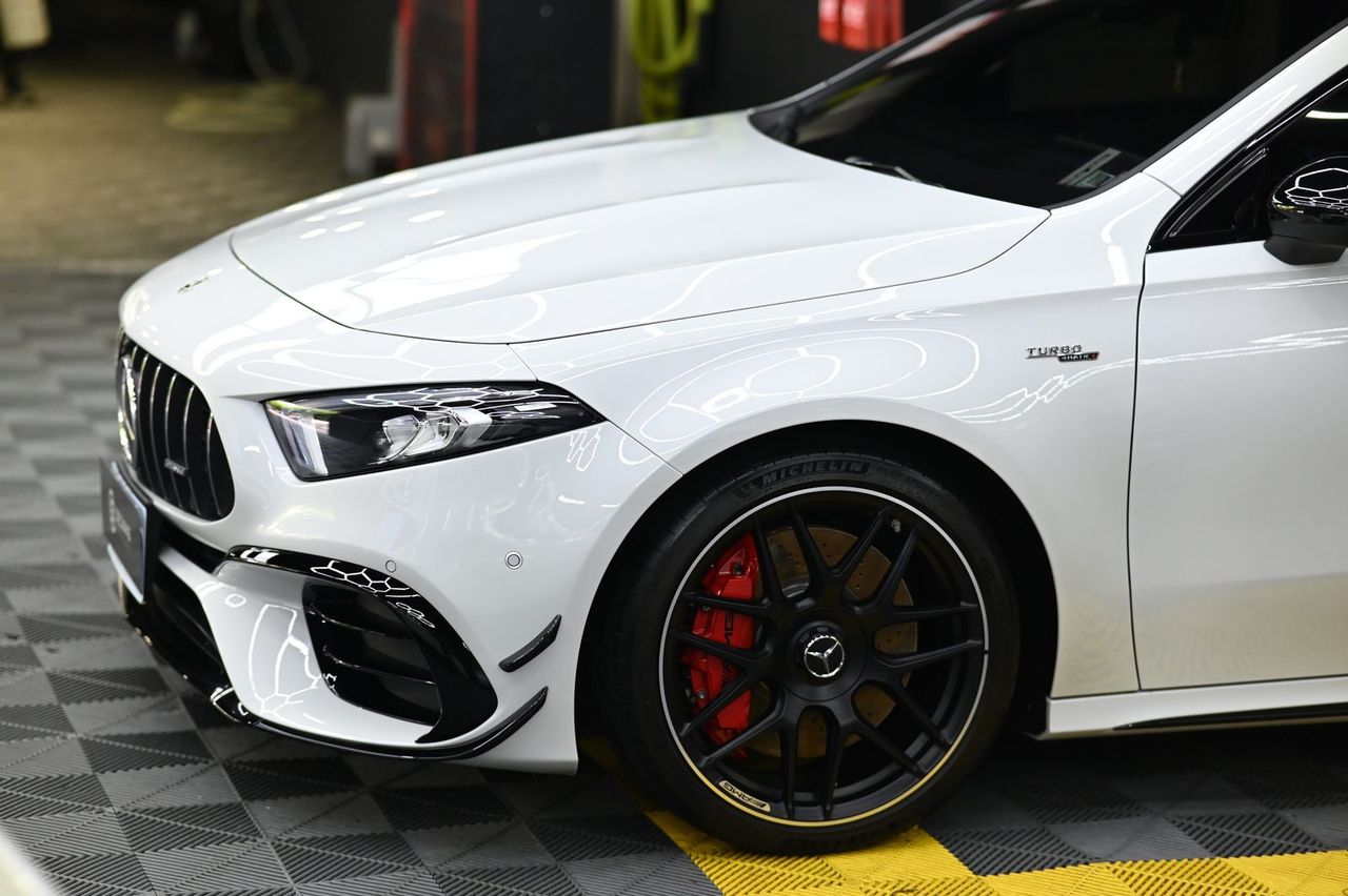 Mercedes-Benz A45 S 漆面鍍膜完工與細節實拍 第 3 張（共 7 張）——捷匠淡水旗艦店施工實錄