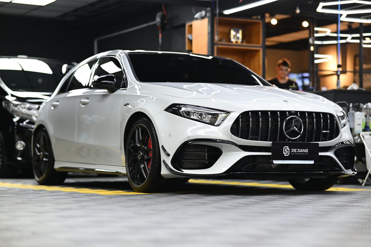 Mercedes-Benz A45 S 漆面鍍膜完工與細節實拍 第 4 張（共 7 張）——捷匠淡水旗艦店施工實錄