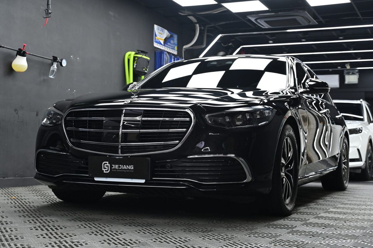 Mercedes-Benz S450 漆面鍍膜完工與細節實拍 第 1 張（共 7 張）——捷匠北投店施工實錄